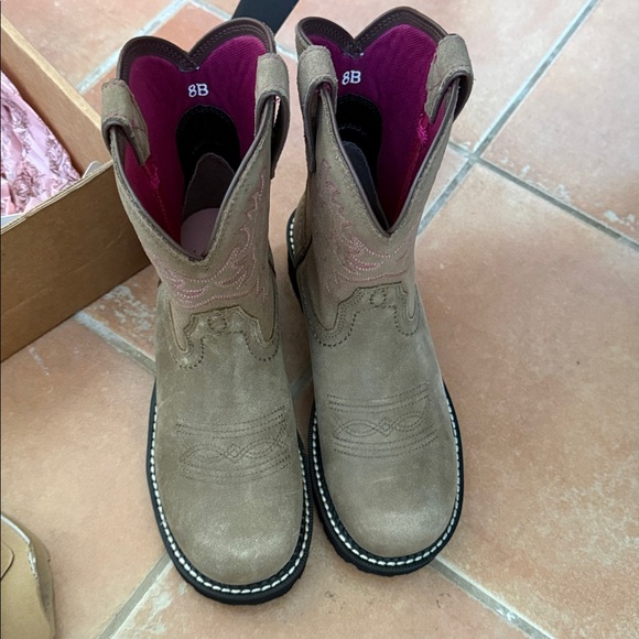 Ariat Women's Heeled Boots - Brown and Pink Embroidery - Picture 10 of 13